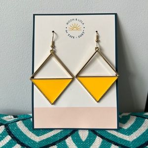 Sunshine Yellow and Gold Drop Statement Earrings - NWT